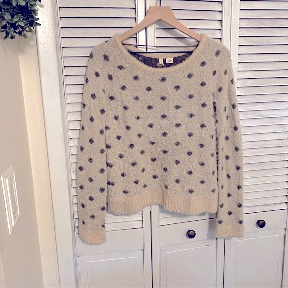 Anthropologie Moth Sweater Faux Hair 